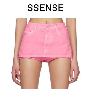 PUSHBUTTON PINK DENIM SKIRT